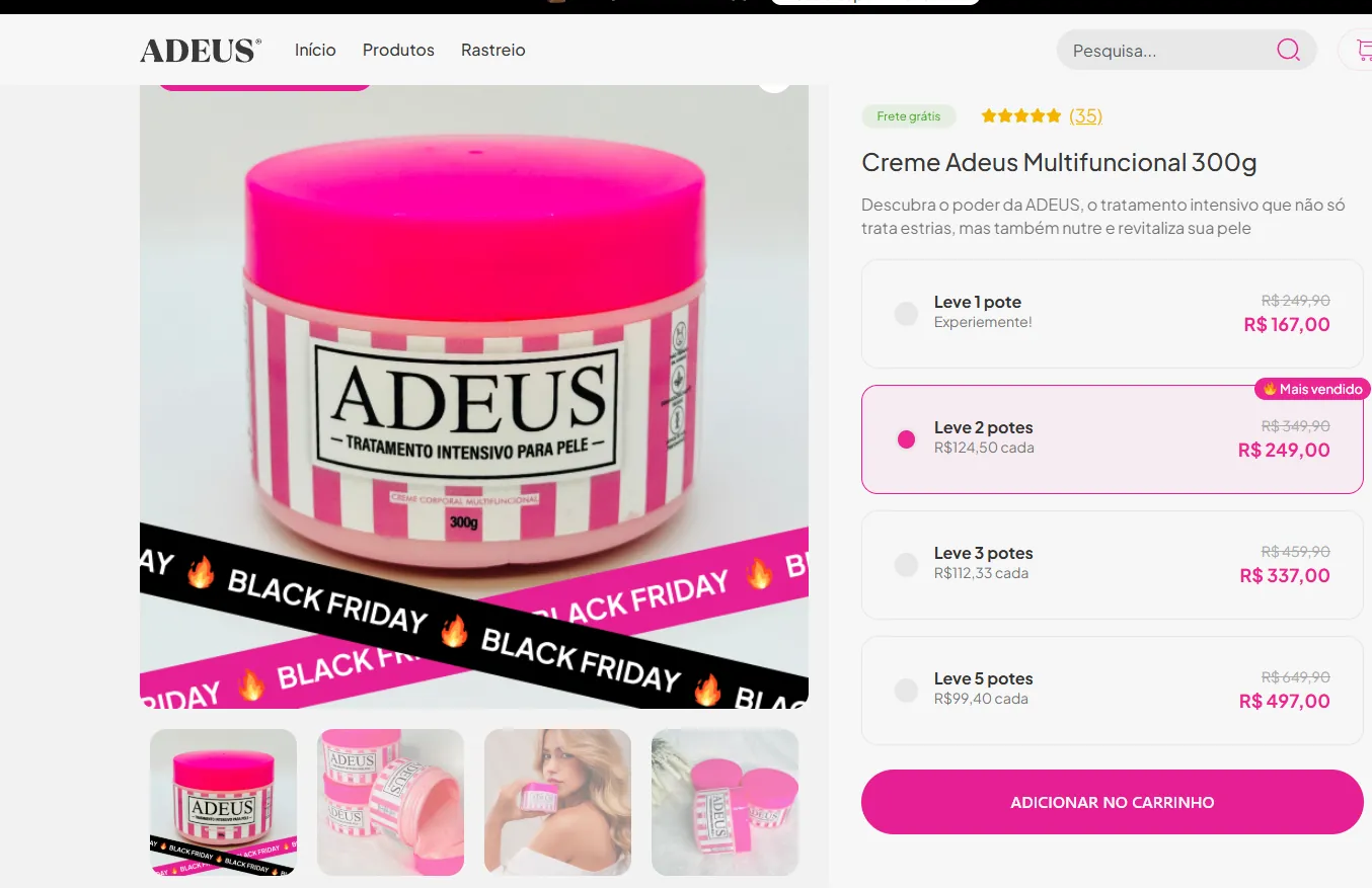 Creme Multifuncional Adeus Rosa
